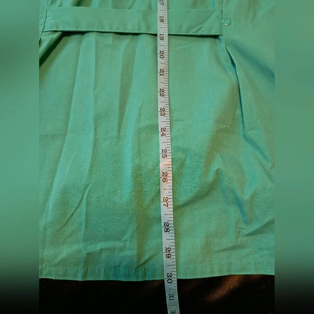 Barco Teal Scrub Jacket Women XL Snap Front Warm Up Medical Uniform Top - Picture 10 of 10